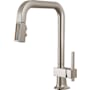 Brizo Frank Lloyd Wright 1.8 GPM Single Hole Pull Down Kitchen Faucet with Square Spout and Wood/Concrete Inlay - Less Handle Brilliance Stainless / Wood
