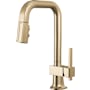 Brizo Frank Lloyd Wright 1.8 GPM Single Hole Pull Down Prep Kitchen Faucet with Square Spout - Less Handle Luxe Gold