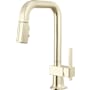 Brizo Frank Lloyd Wright 1.8 GPM Single Hole Pull Down Prep Kitchen Faucet with Square Spout - Less Handle Brilliance Polished Nickel