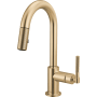 Brizo Litze 1.8 GPM Single Hole Pull Down Prep/Bar Faucet Luxe Gold