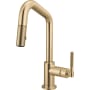 Brizo Litze 1.8 GPM Single Hole Pull Down Prep/Bar Faucet with Angled Spout Luxe Gold