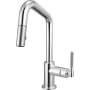 Brizo Litze 1.8 GPM Single Hole Pull Down Prep/Bar Faucet with Angled Spout Chrome