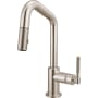 Brizo Litze 1.8 GPM Single Hole Pull Down Prep/Bar Faucet with Angled Spout Brilliance Stainless