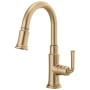 Brizo Rook 1.8 GPM Single Hole Pull Down Prep/Bar Faucet with MagneDock - Limited Lifetime Warranty Luxe Gold