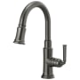Brizo Rook 1.8 GPM Single Hole Pull Down Prep/Bar Faucet with MagneDock - Limited Lifetime Warranty Luxe Steel