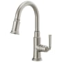 Brizo Rook 1.8 GPM Single Hole Pull Down Prep/Bar Faucet with MagneDock - Limited Lifetime Warranty Brilliance Stainless