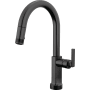 Brizo Kintsu 1.8 GPM Single Hole Pull Down Kitchen Faucet with On/Off Touch Activation and Arc Spout - Less Handle Matte Black