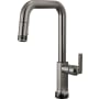 Brizo Kintsu 1.8 GPM Single Hole Pull Down Kitchen Faucet with On/Off Touch Activation and Square Spout - Less Handle Lumicoat Black Onyx