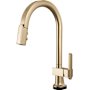 Brizo Frank Lloyd Wright 1.8 GPM Single Hole Smart Touch Pull Down Kitchen Faucet with Arc Spout - Less Handle Luxe Gold