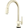 Brizo Frank Lloyd Wright 1.8 GPM Single Hole Smart Touch Pull Down Kitchen Faucet with Arc Spout - Less Handle Brilliance Polished Nickel