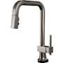 Brizo Frank Lloyd Wright 1.8 GPM Single Hole SmartTouch Pull Down Kitchen Faucet with On/Off Touch Activation, Square Spout - Less Handle Brilliance Black Onyx