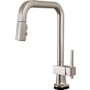 Brizo Frank Lloyd Wright 1.8 GPM Single Hole SmartTouch Pull Down Kitchen Faucet with On/Off Touch Activation, Square Spout - Less Handle Brilliance Stainless