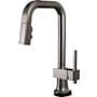 Brizo Frank Lloyd Wright 1.8 GPM Single Hole Smart Touch Pull Down Prep Kitchen Faucet with Square Spout - Less Handle Brilliance Black Onyx
