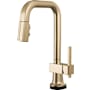 Brizo Frank Lloyd Wright 1.8 GPM Single Hole Smart Touch Pull Down Prep Kitchen Faucet with Square Spout - Less Handle Luxe Gold