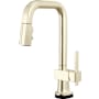 Brizo Frank Lloyd Wright 1.8 GPM Single Hole Smart Touch Pull Down Prep Kitchen Faucet with Square Spout - Less Handle Brilliance Polished Nickel