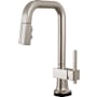 Brizo Frank Lloyd Wright 1.8 GPM Single Hole Smart Touch Pull Down Prep Kitchen Faucet with Square Spout - Less Handle Brilliance Stainless