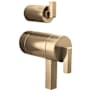 Brizo Frank Lloyd Wright Thermostatic Integrated Diverter Valve Trim Handle Kit - Lever Luxe Gold