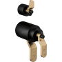 Brizo Litze Handle Kit for Thermostatic Valve Trim with Integrated Diverter and Volume Control - Industrial Lever Handles Matte Black / Luxe Gold