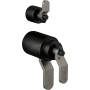 Brizo Litze Handle Kit for Thermostatic Valve Trim with Integrated Diverter and Volume Control - Industrial Lever Handles Matte Black / Luxe Steel