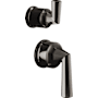Brizo Beauclere Lever Handles for Pressure Balance Shower Trim with Integrated Diverter Brilliance Black Onyx