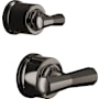 Brizo Beauclere Cross Handles for Pressure Balance Shower Trim with Integrated Diverter Brilliance Black Onyx