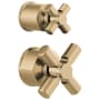 Brizo Invari Pressure Balance Valve Trim Cross Handle with Diverter Cross Handle Trim Kit Luxe Gold