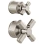 Brizo Invari Pressure Balance Valve Trim Cross Handle with Diverter Cross Handle Trim Kit Luxe Nickel
