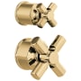 Brizo Invari Pressure Balance Valve Trim Cross Handle with Diverter Cross Handle Trim Kit Polished Gold