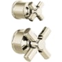 Brizo Invari Pressure Balance Valve Trim Cross Handle with Diverter Cross Handle Trim Kit Brilliance Polished Nickel