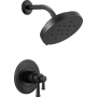 Brizo Atavis Thermostatic Shower Only Trim Package with 1.75 GPM Multi Function Shower Head and Integrated Volume Control - Less Rough In Matte Black