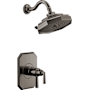 Brizo Beauclere Shower Only Trim Package with 1.75 GPM Multi-Function Function Shower Head Brilliance Black Onyx