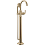 Brizo Beauclere Floor Mounted Roman Tub Filler with Built-In Diverter and Hand Shower - Less Handle and Rough In Luxe Gold