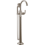 Brizo Beauclere Floor Mounted Roman Tub Filler with Built-In Diverter and Hand Shower - Less Handle and Rough In Luxe Nickel