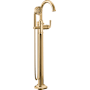 Brizo Beauclere Floor Mounted Roman Tub Filler with Built-In Diverter and Hand Shower - Less Handle and Rough In Polished Gold