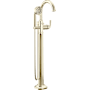 Brizo Beauclere Floor Mounted Roman Tub Filler with Built-In Diverter and Hand Shower - Less Handle and Rough In Brilliance Polished Nickel