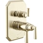 Brizo Beauclere Thermostatic Valve Trim with Integrated Volume Control and 6 Function Diverter for Three Shower Applications - Less Rough-In Brilliance Polished Nickel