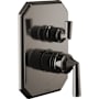 Brizo Beauclere Pressure Balanced Valve Trim with Integrated 3 Function Diverter for Two Shower Applications - Less Rough-In and Handles Brilliance Black Onyx