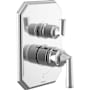 Brizo Beauclere Pressure Balanced Valve Trim with Integrated 3 Function Diverter for Two Shower Applications - Less Rough-In and Handles Chrome