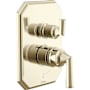 Brizo Beauclere Pressure Balanced Valve Trim with Integrated 3 Function Diverter for Two Shower Applications - Less Rough-In and Handles Brilliance Polished Nickel
