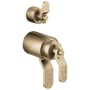 Brizo Litze Handle Kit for Thermostatic Valve Trim with Integrated Diverter and Volume Control - Industrial Lever Handles Luxe Gold