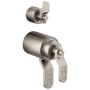Brizo Litze Handle Kit for Thermostatic Valve Trim with Integrated Diverter and Volume Control - Industrial Lever Handles Luxe Nickel