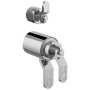 Brizo Litze Handle Kit for Thermostatic Valve Trim with Integrated Diverter and Volume Control - Industrial Lever Handles Chrome