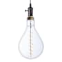 Bulbrite Grand & Pendant 6" Wide LED Mini Pendant with 13" Clear Glass Pear Shaped Bulb Included Gunmetal / Silver Fabric Braided Cord