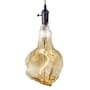 Bulbrite Grand & Pendant 8" Wide LED Mini Pendant with 13" Antique Glass Glacier Shaped Bulb Included Gunmetal / Silver Fabric Braided Cord