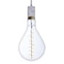 Bulbrite Grand & Pendant 6" Wide LED Mini Pendant with 13" Clear Glass Pear Shaped Bulb Included White / White Fabric Braided Cord