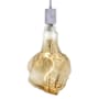 Bulbrite Grand & Pendant 8" Wide LED Mini Pendant with 13" Antique Glass Glacier Shaped Bulb Included White / White Fabric Braided Cord