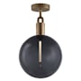 Buster + Punch Forked 11" Wide LED Semi-Flush Globe Ceiling Fixture with Glass Shade Brass / Smoked