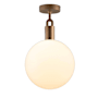 Buster + Punch Forked 11" Wide LED Semi-Flush Globe Ceiling Fixture with Glass Shade Brass / Opal