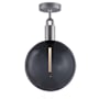 Buster + Punch Forked 11" Wide LED Semi-Flush Globe Ceiling Fixture with Glass Shade Steel / Smoked