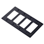 Buster + Punch 4 Gang Wall Plate with Logo Black
